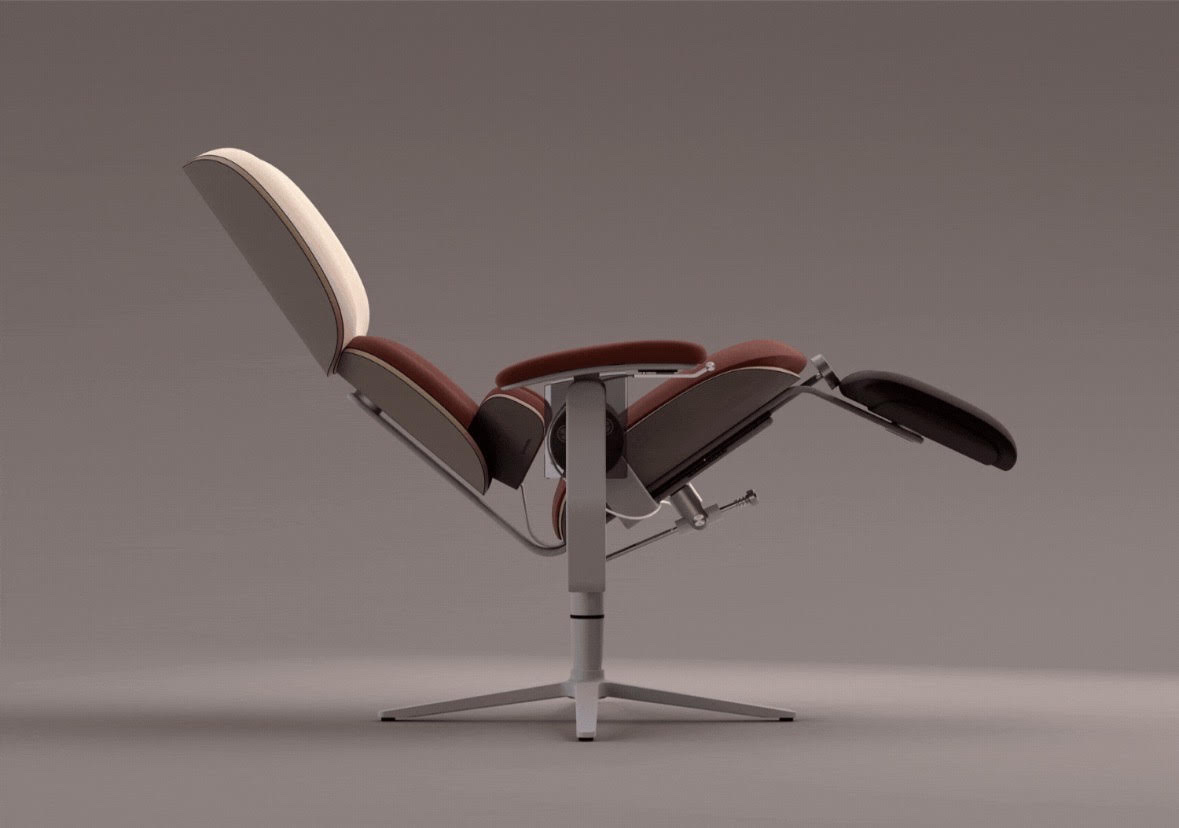 Aiora recliner by David Hugh, reclined side profile